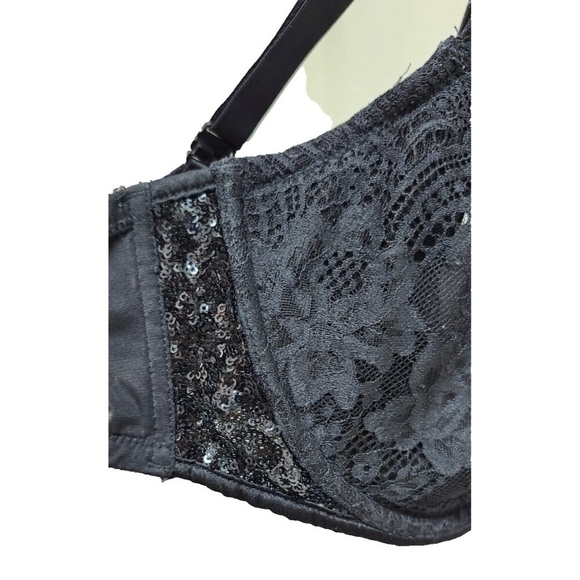 VICTORIA’S SECRET Women’s Black Lace Dream Angels Non-Padded Push Up Bra 38DD - Picture 6 of 8